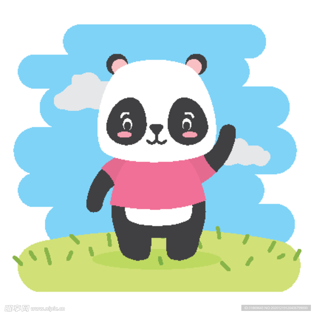 卡通动物 熊猫