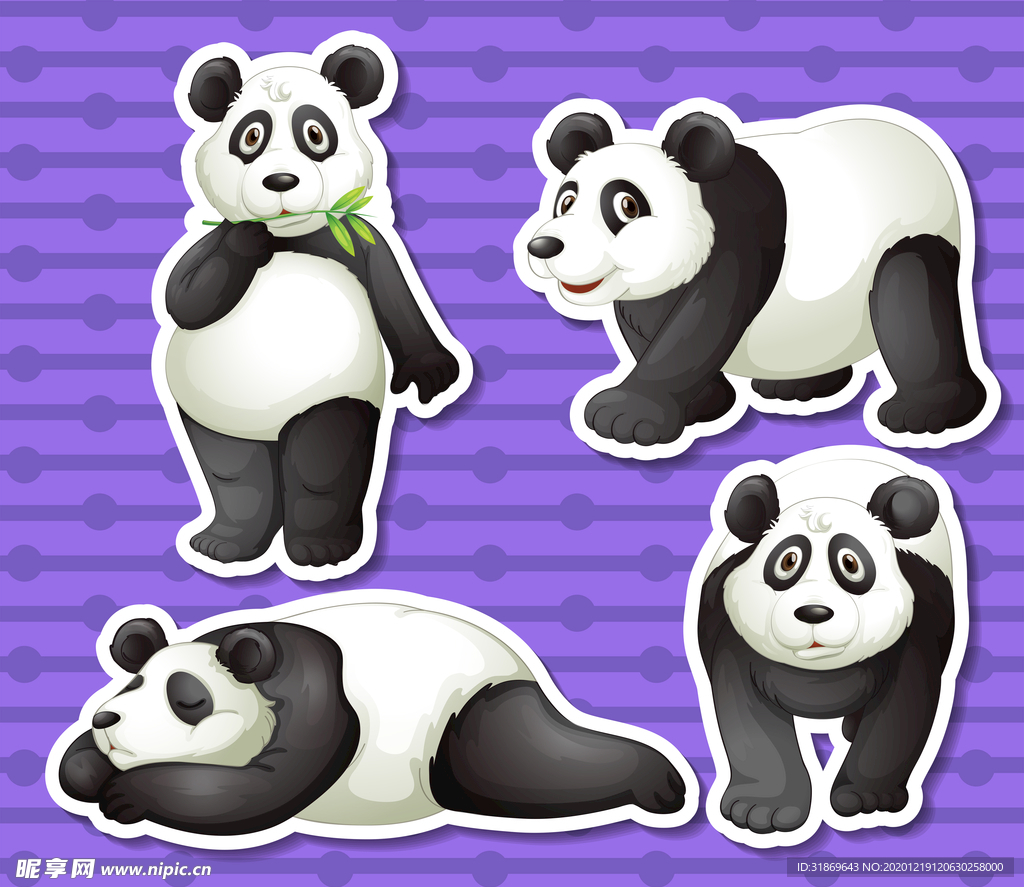 卡通动物 熊猫