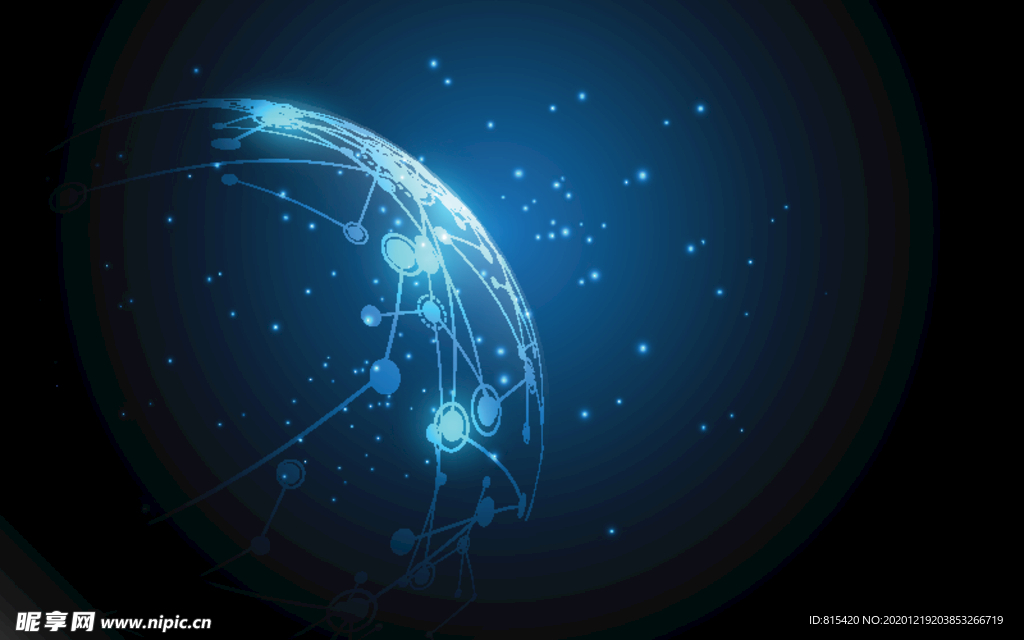 全球化蓝色科技EPS素材矢量