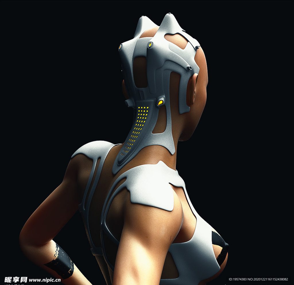 C4D 模型 女性机器人物模型