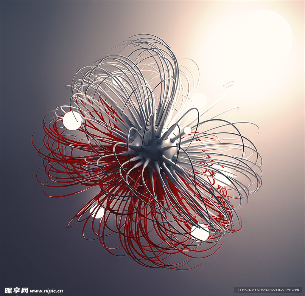 C4D 模型 细胞细菌线触角须
