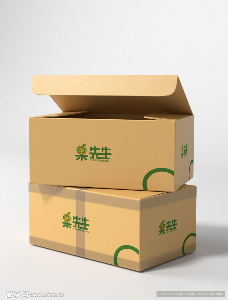 生鲜水果纸箱样机