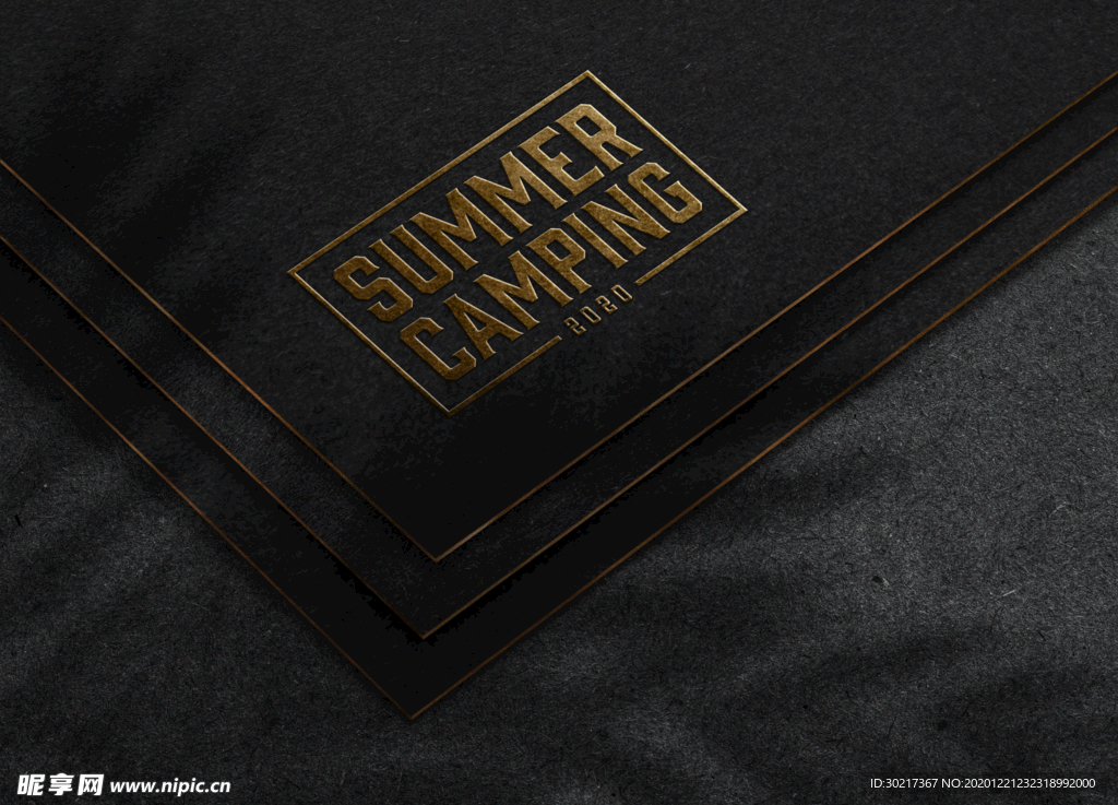 高端烫金镀金效果logo样机