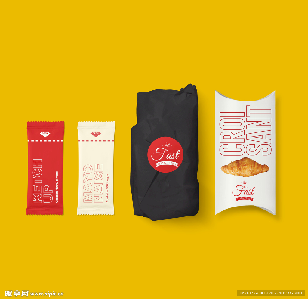 西式快餐汉堡面包VI样机