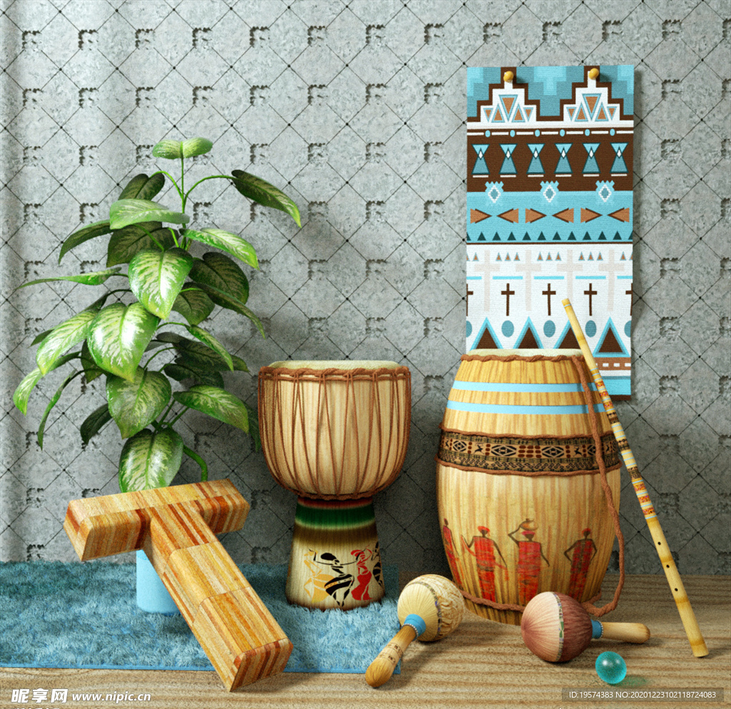C4D 模型桌面装饰品花盆