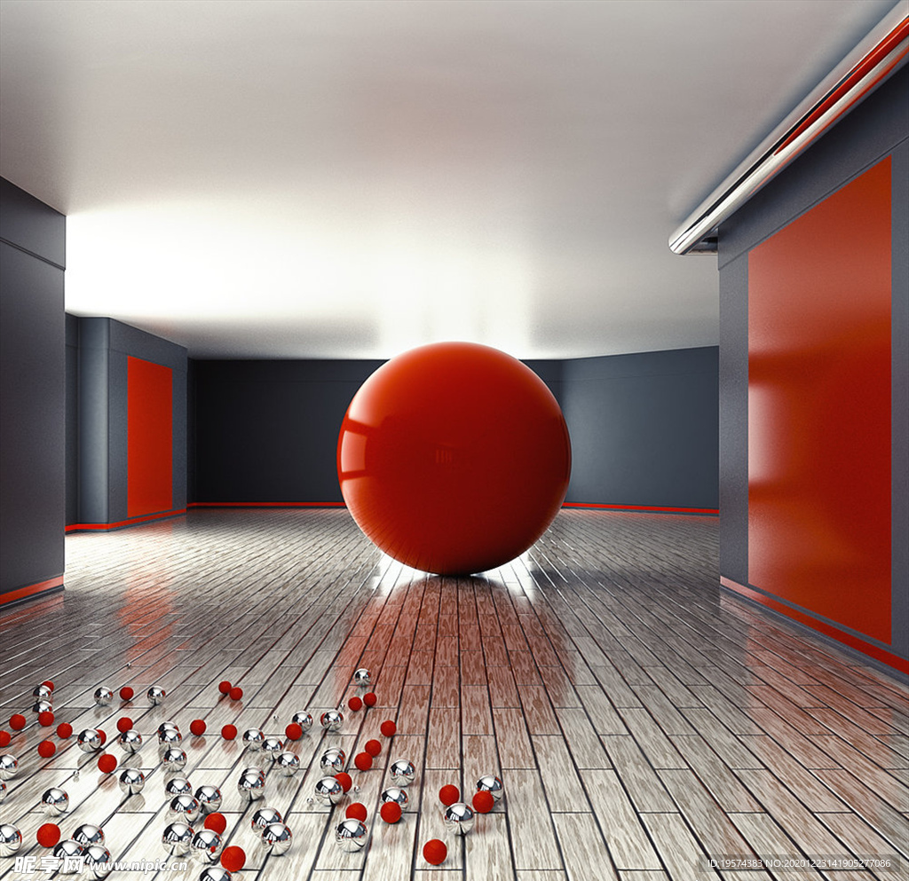 C4D 模型 大厅走廊过道机构