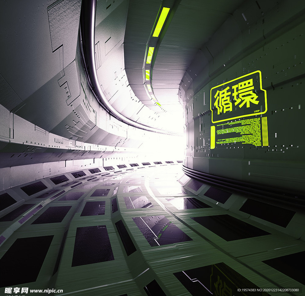 C4D 模型汽车车库过道