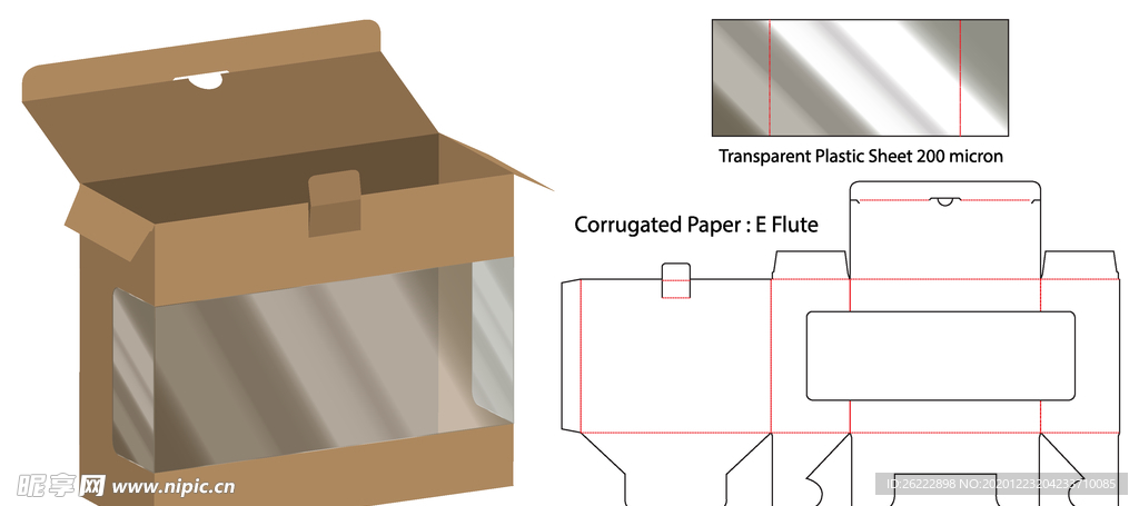 PVC三侧开窗包装盒
