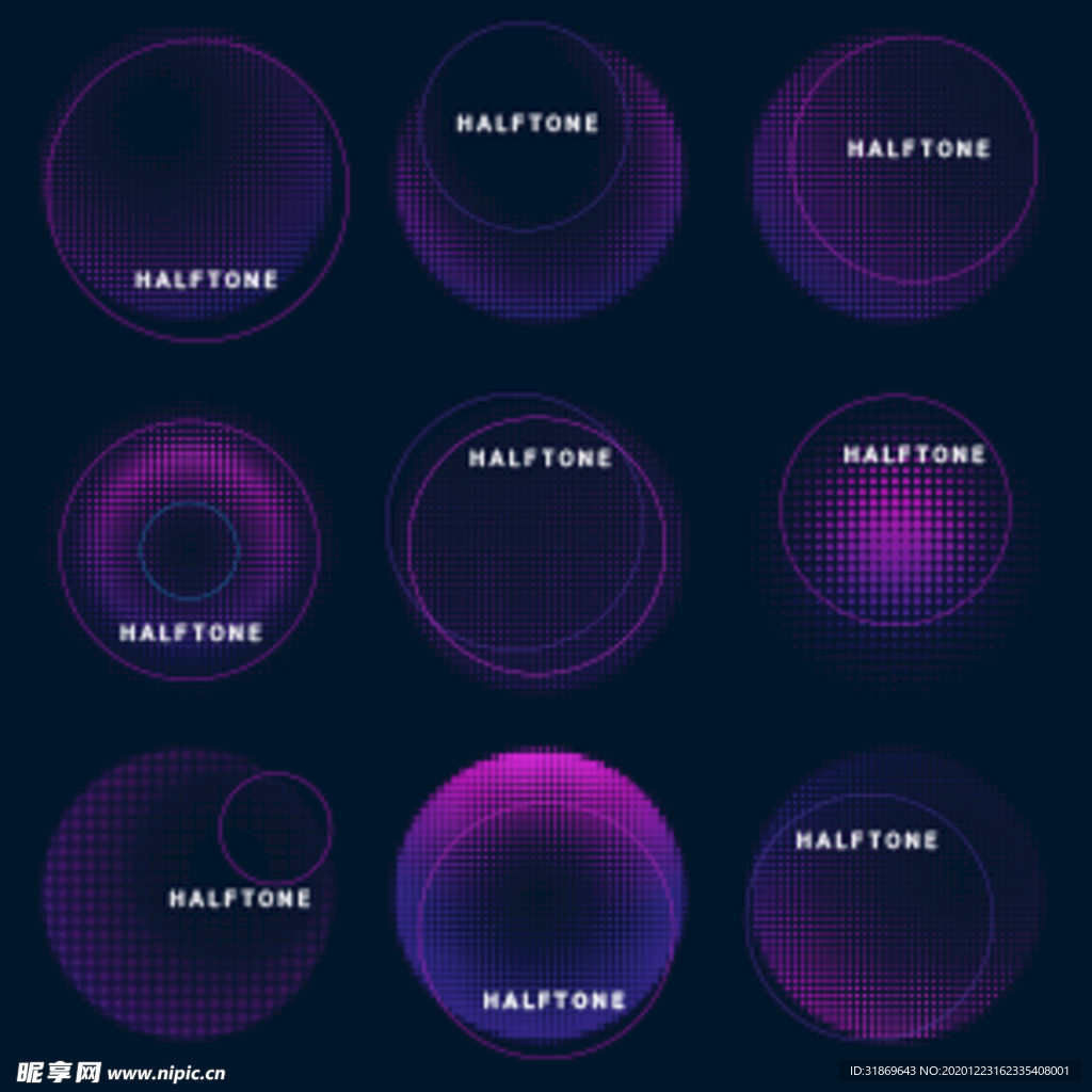 彩色半调 波点背景