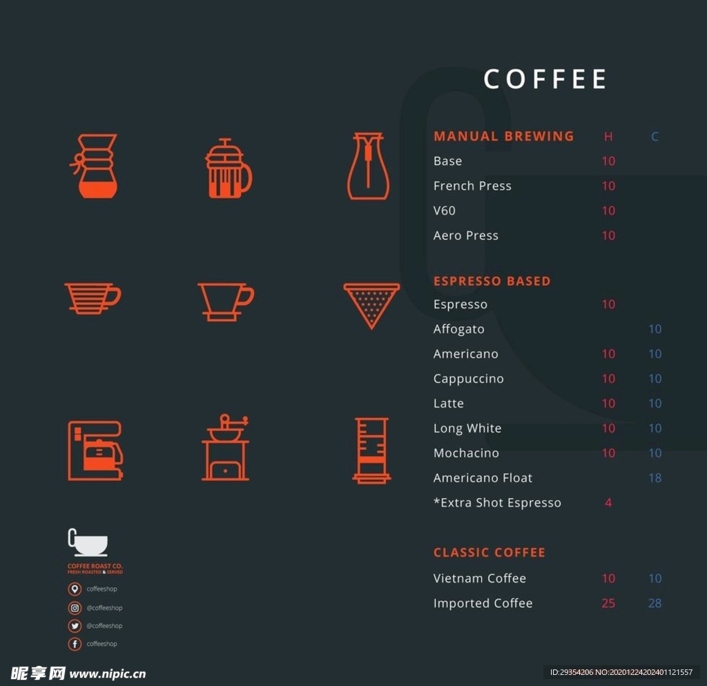 咖啡菜单图片图形