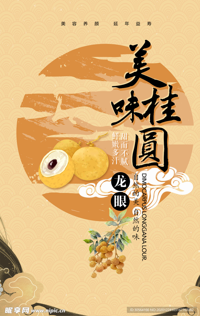 美味桂圆水果活动宣传海报素材