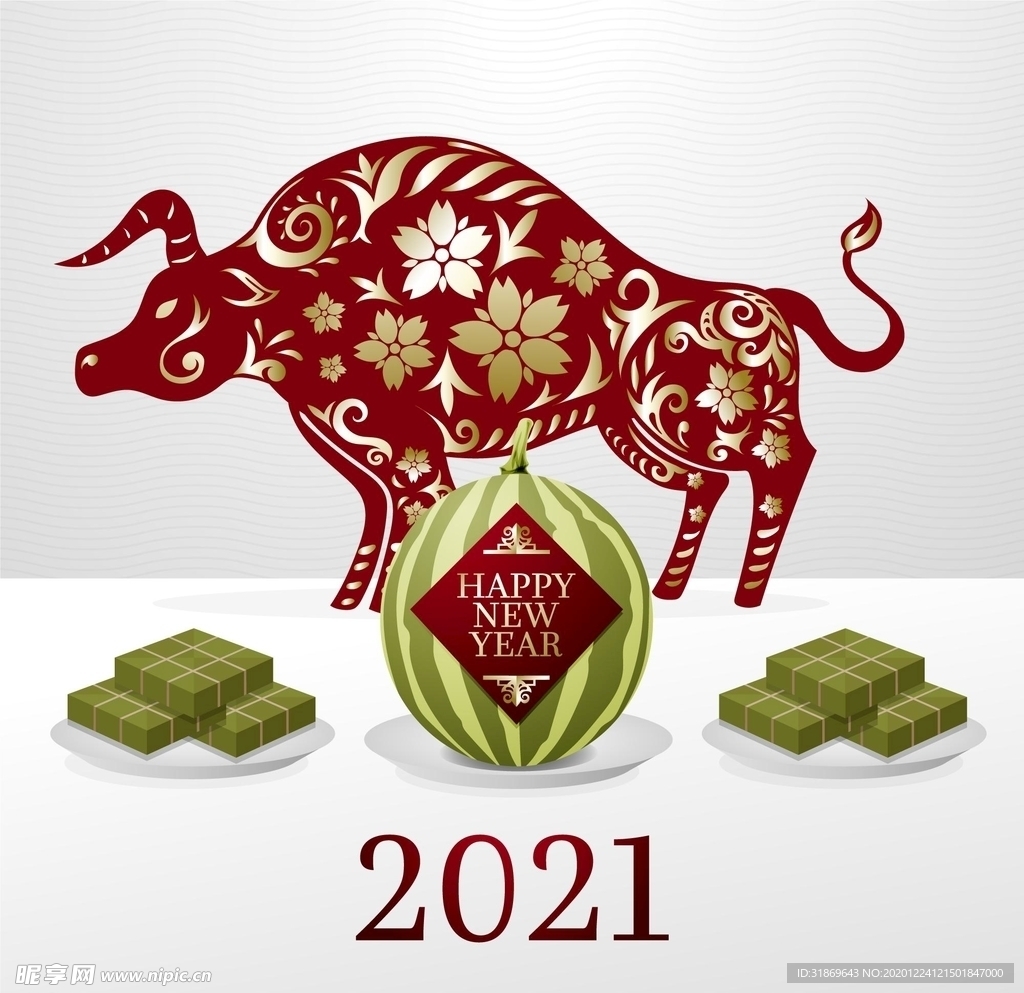 牛 新年展板背景