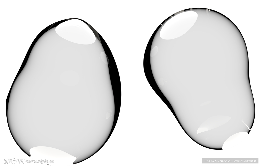 水滴免抠泡泡  透明肥皂泡泡