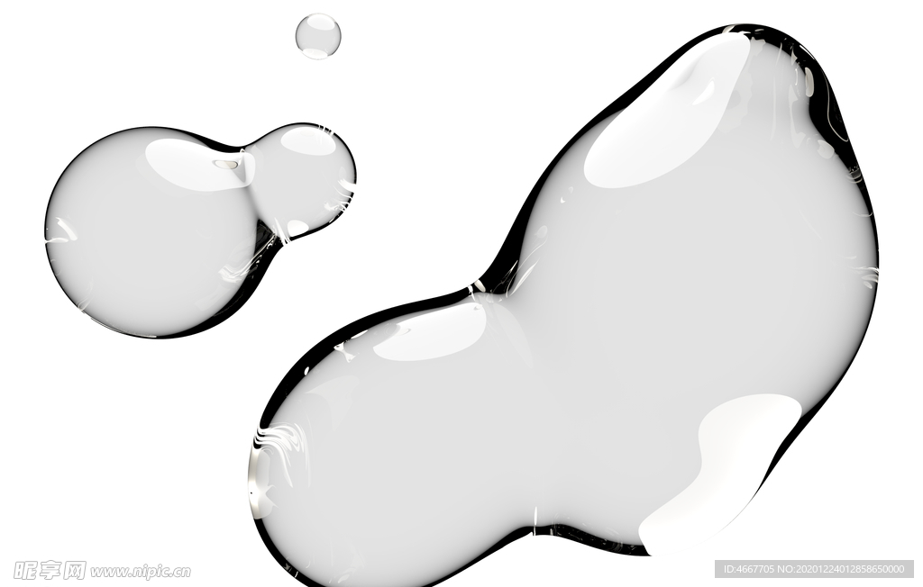 水滴免抠泡泡  透明肥皂泡泡