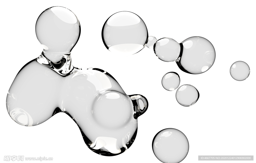 水滴免抠泡泡  透明肥皂泡泡
