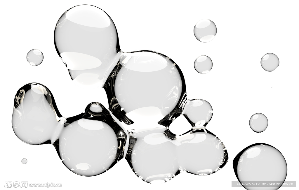 水滴免抠泡泡  透明肥皂泡泡