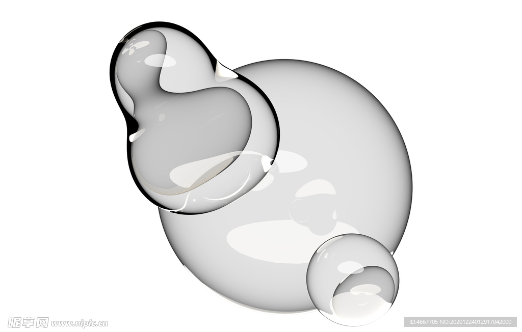 水滴免抠泡泡  透明肥皂泡泡