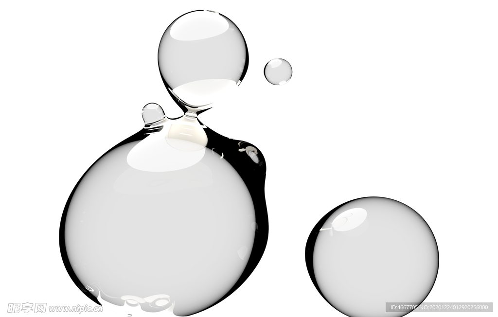 水滴免抠泡泡  透明肥皂泡泡