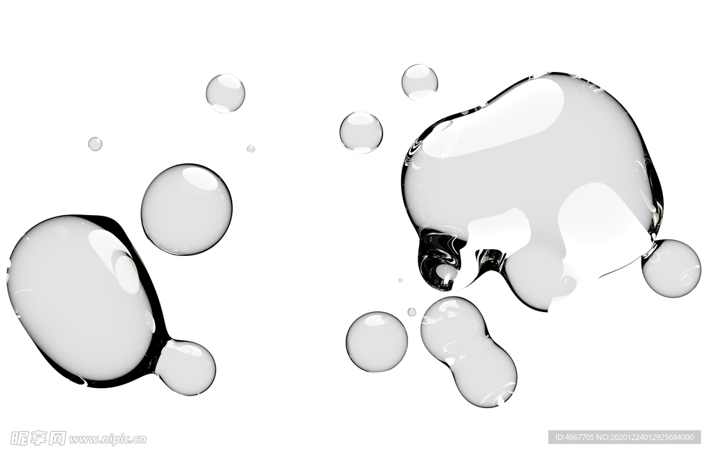 水滴免抠泡泡  透明肥皂泡泡