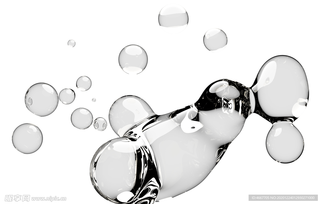 水滴免抠泡泡  透明肥皂泡泡