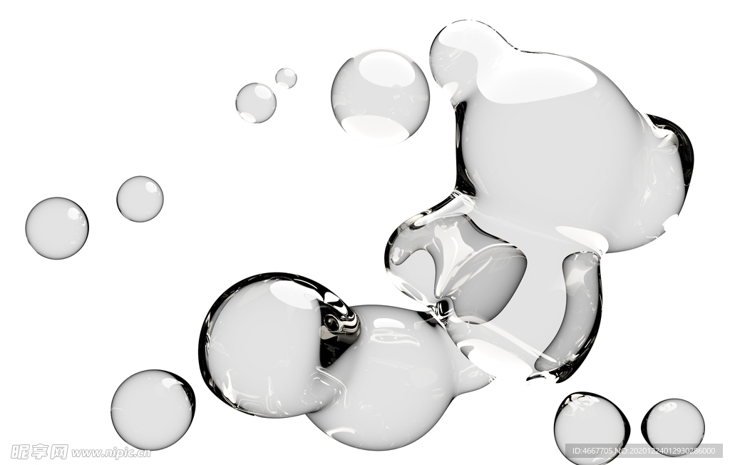 水滴免抠泡泡  透明肥皂泡泡