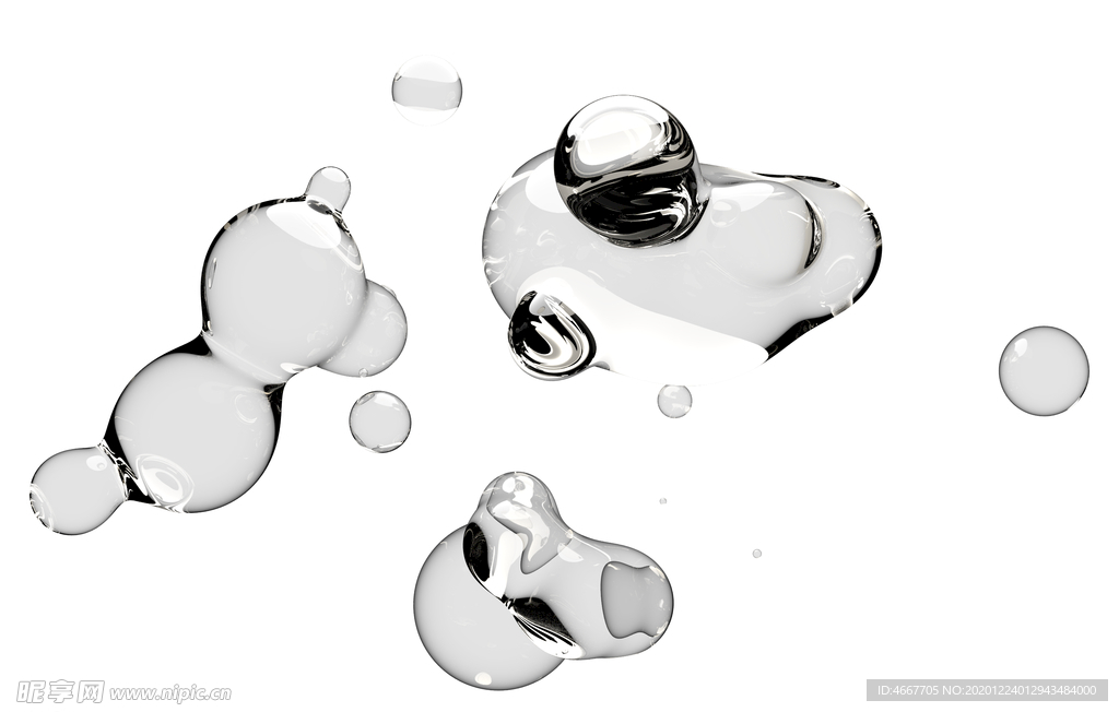 水滴免抠泡泡  透明肥皂泡泡