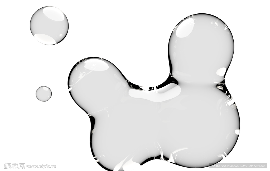 水滴免抠泡泡  透明肥皂泡泡