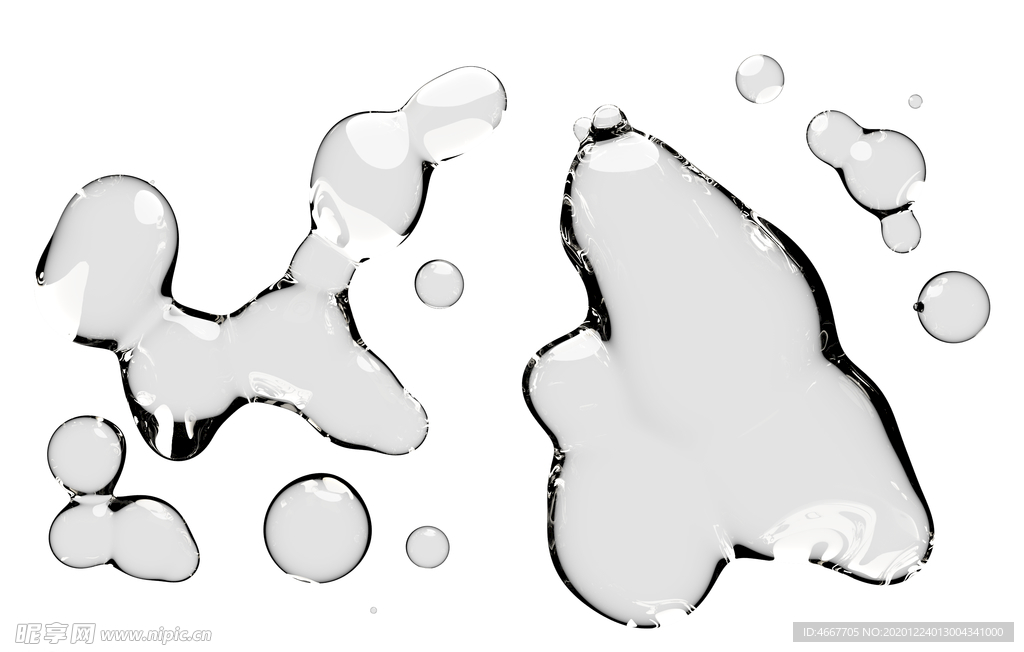 水滴免抠泡泡  透明肥皂泡泡