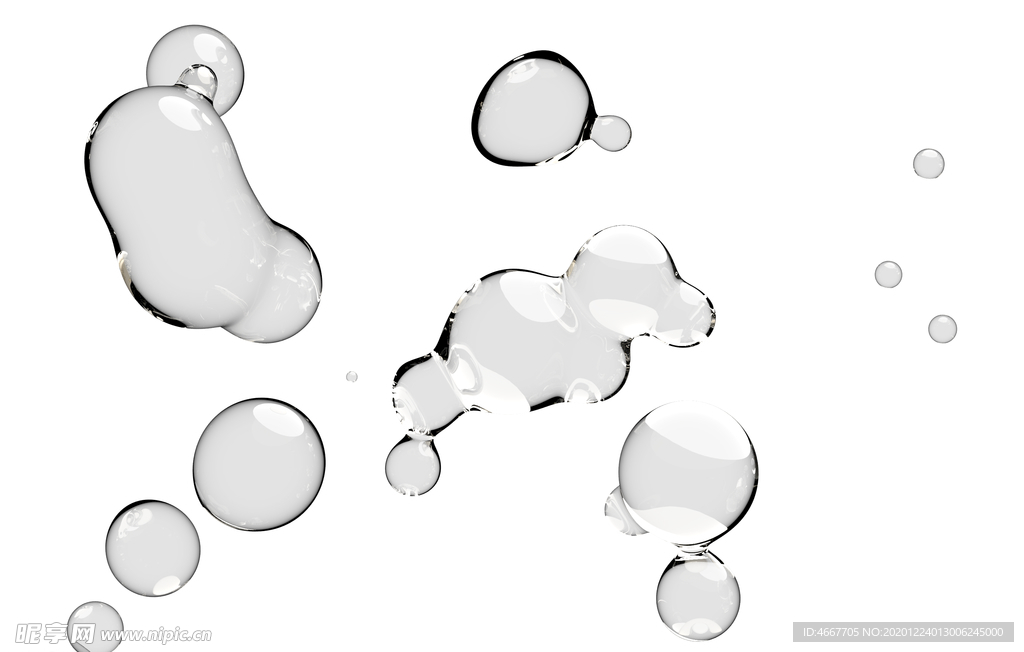 水滴免抠泡泡  透明肥皂泡泡