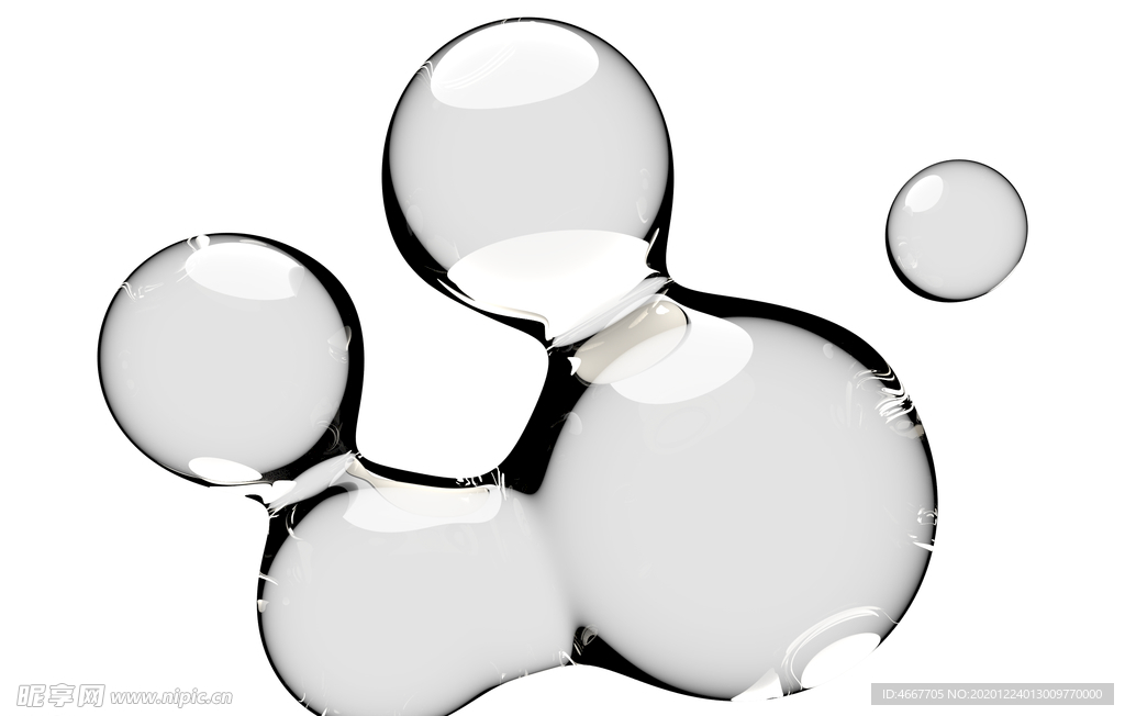 水滴免抠泡泡  透明肥皂泡泡