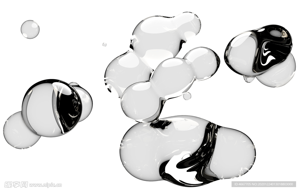 水滴免抠泡泡  透明肥皂泡泡