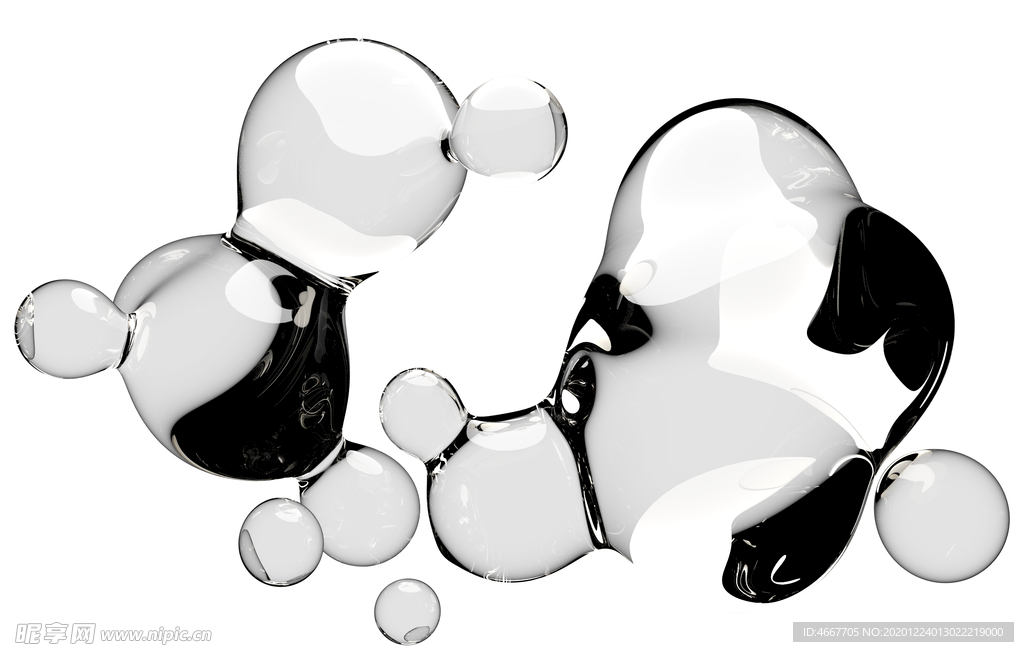 水滴免抠泡泡  透明肥皂泡泡