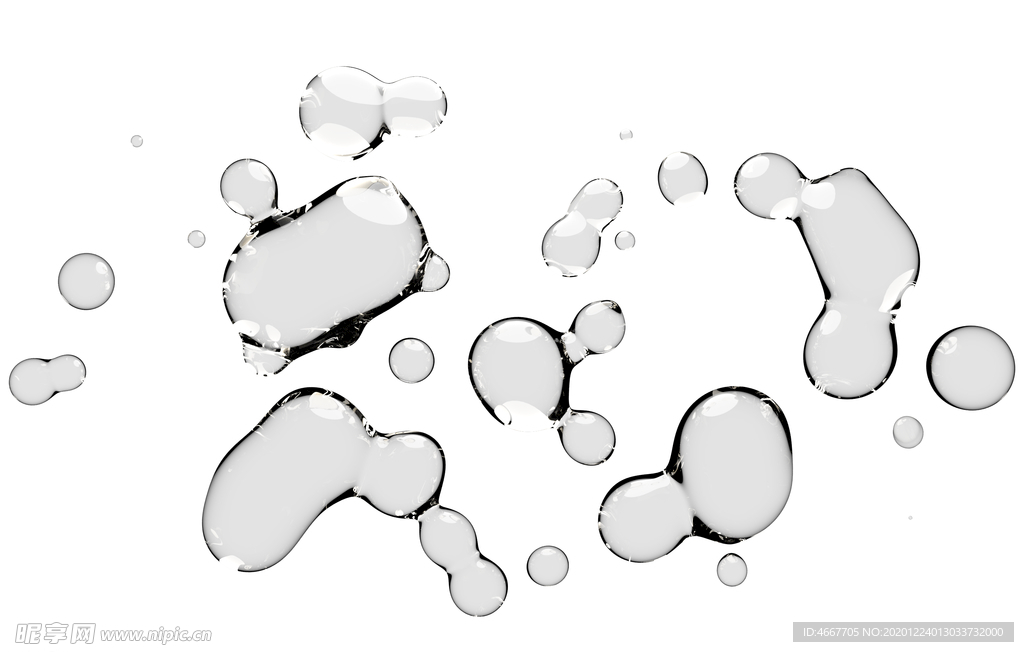 水滴免抠泡泡  透明肥皂泡泡