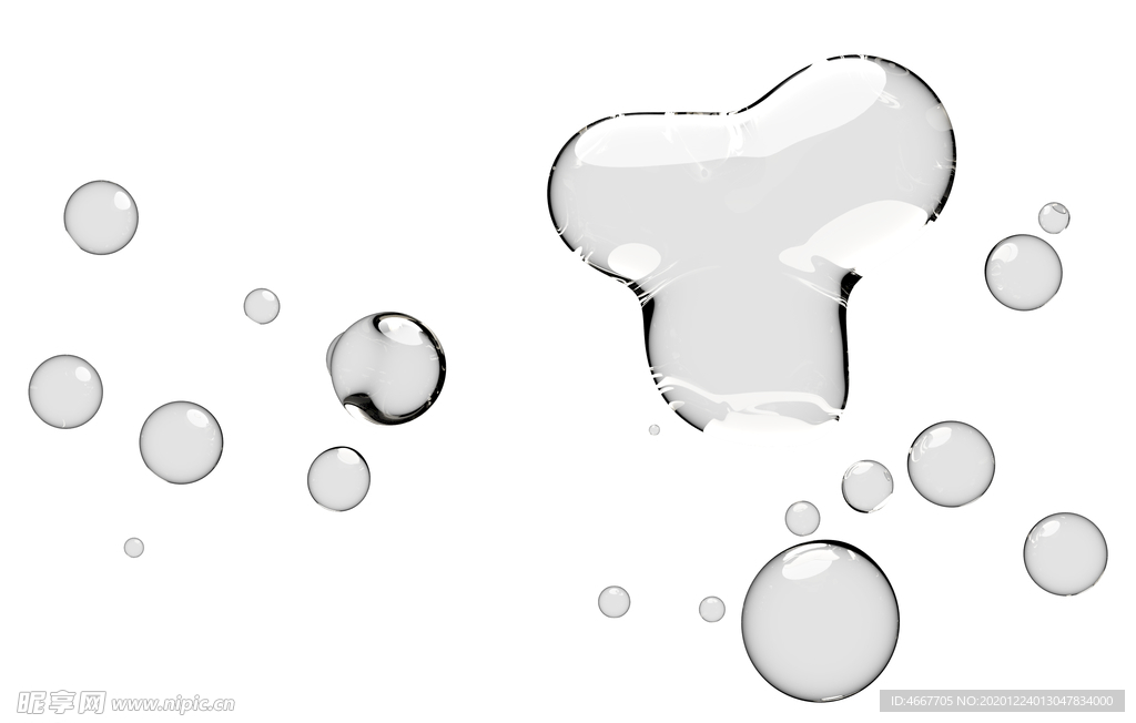 水滴免抠泡泡  透明肥皂泡泡