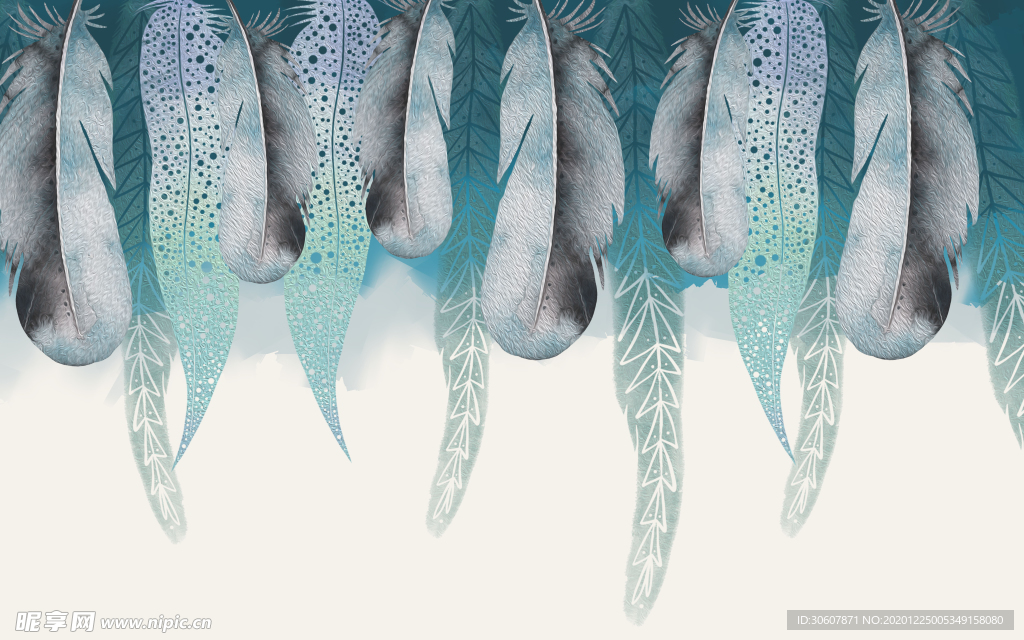 羽毛背景墙