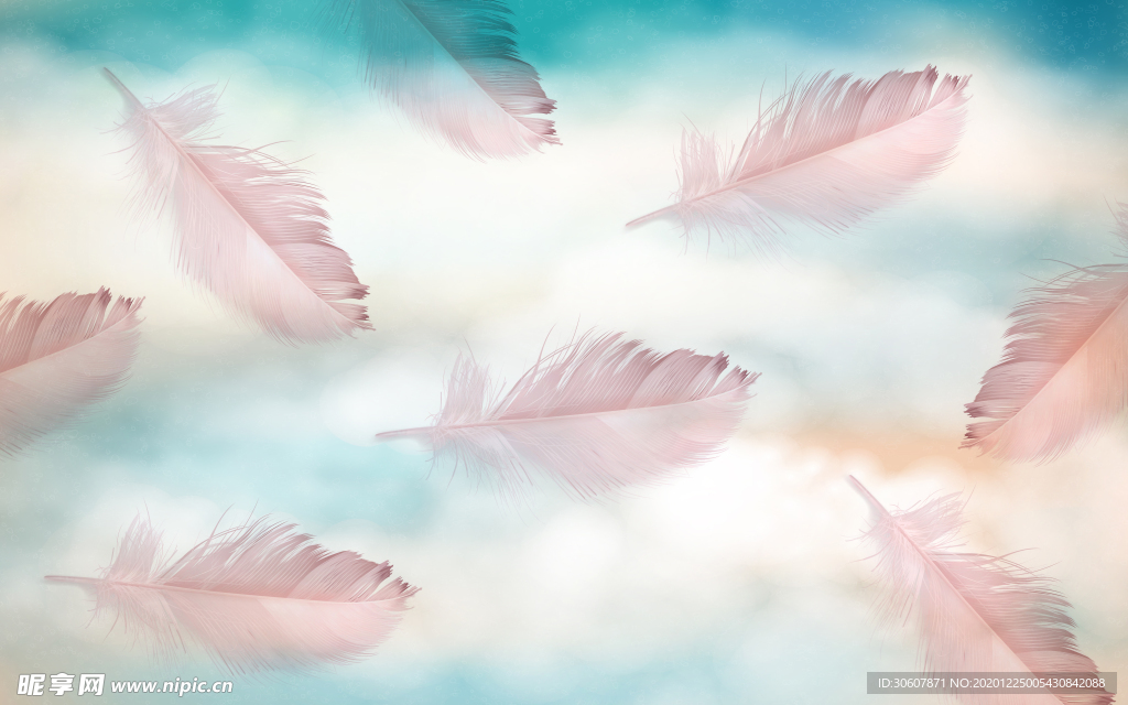 羽毛背景墙
