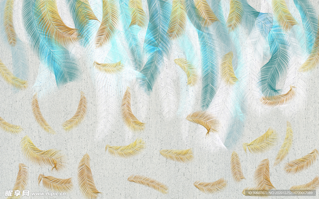 羽毛背景墙