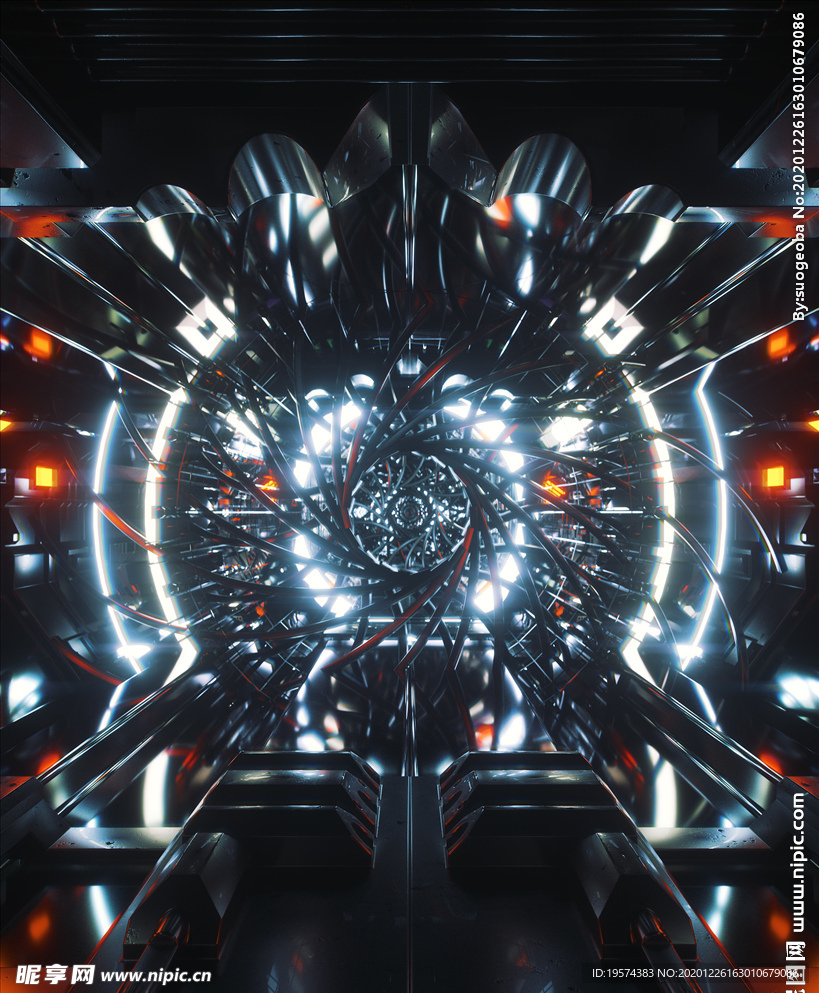 C4D 模型 炫酷迷宫隧道镜子
