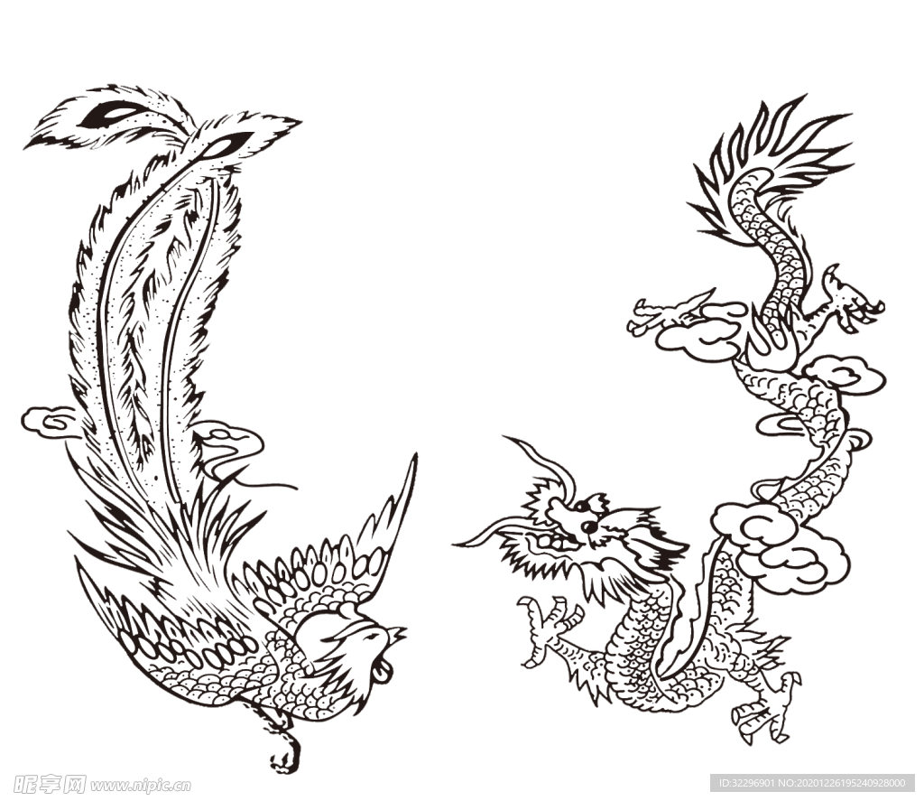 中国风金色龙元素