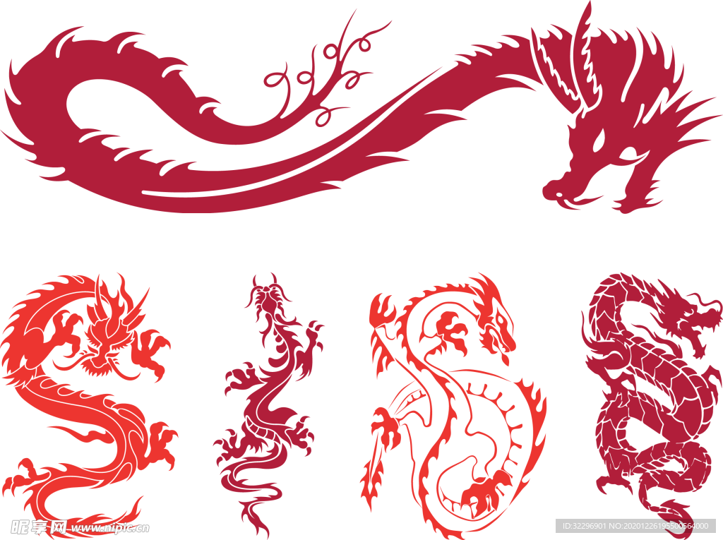 中国风金色龙元素