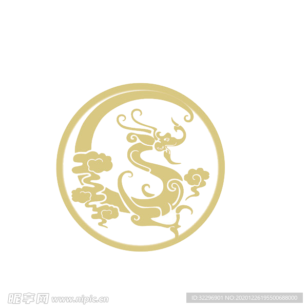 中国风金色龙元素