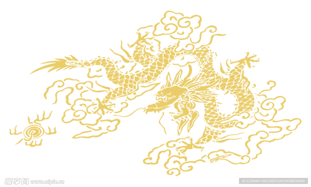 中国风金色龙元素