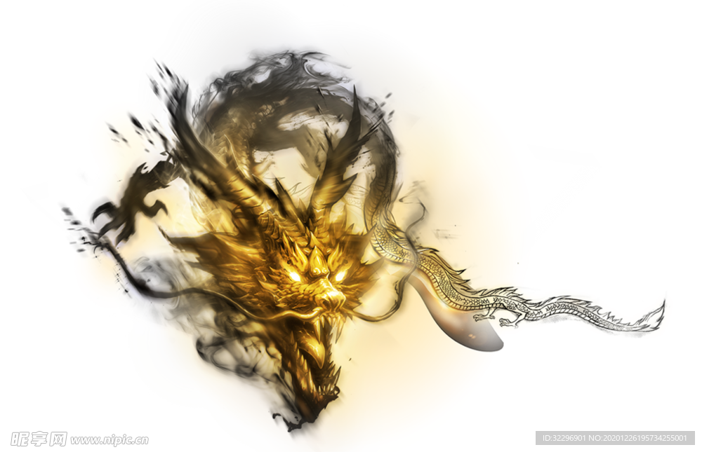 中国风金色龙元素