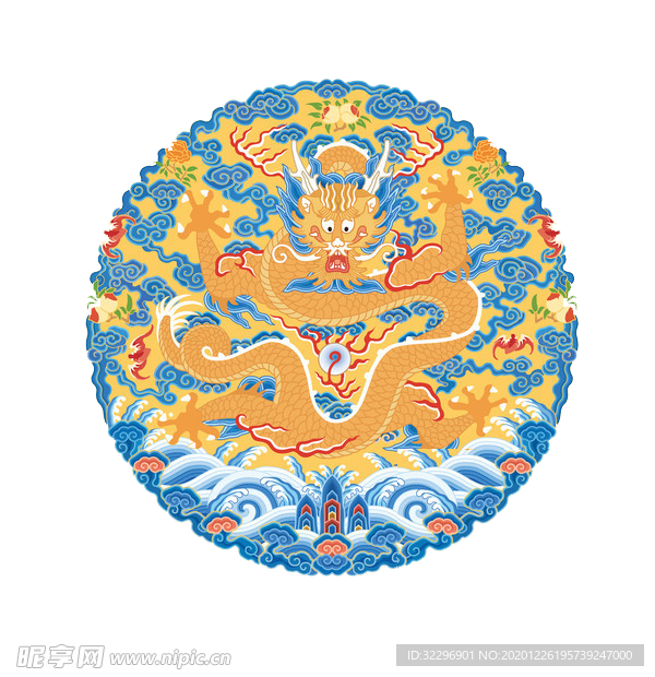 中国风金色龙元素