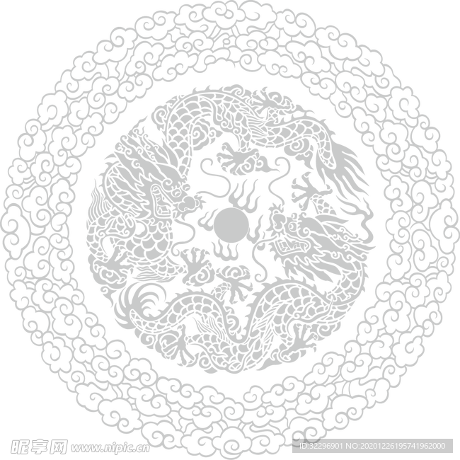 中国风金色龙元素