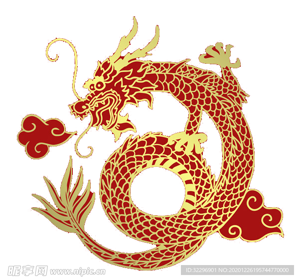 中国风金色龙元素