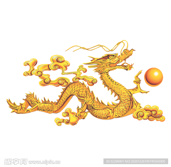 中国风金色龙元素