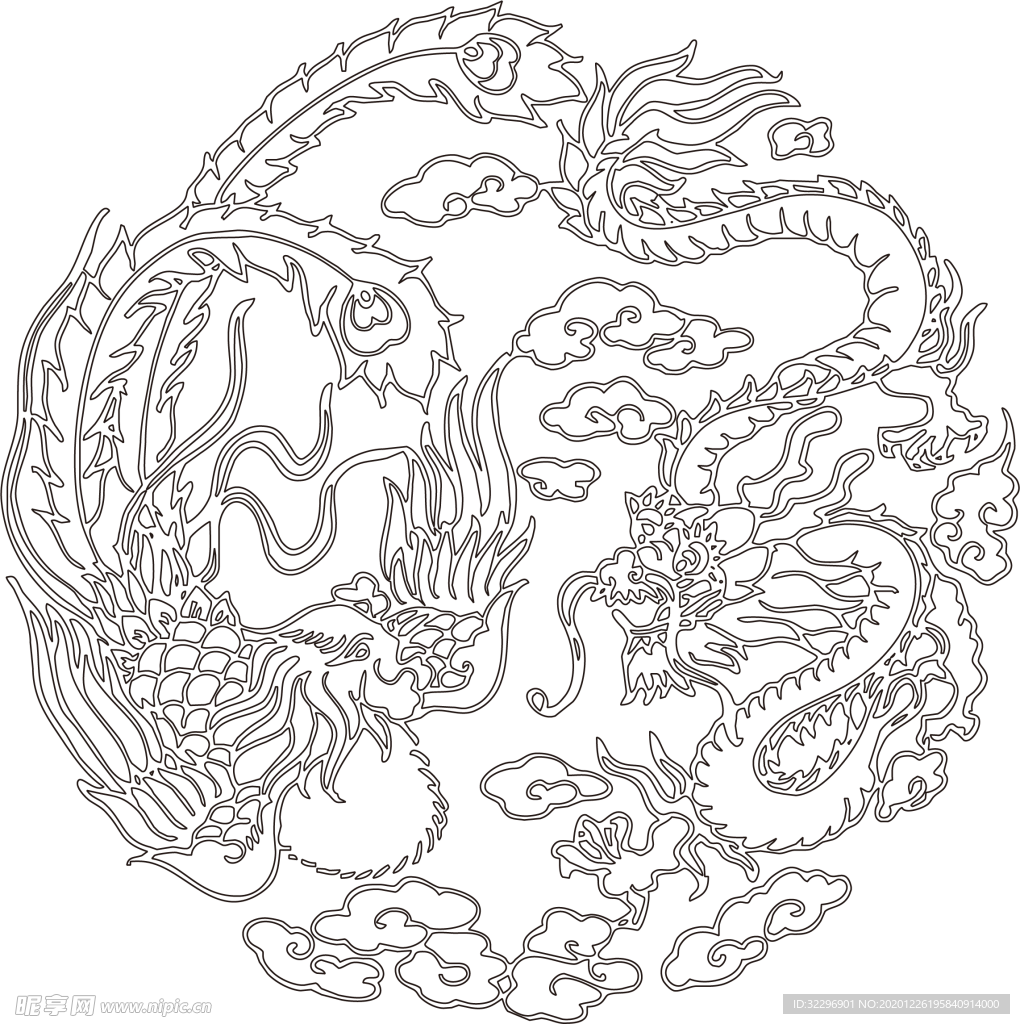 中国风金色龙元素