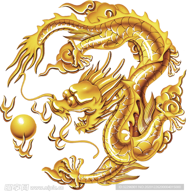中国风金色龙元素