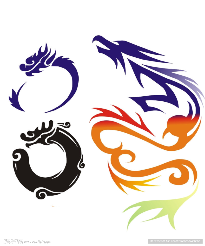 中国风金色龙元素